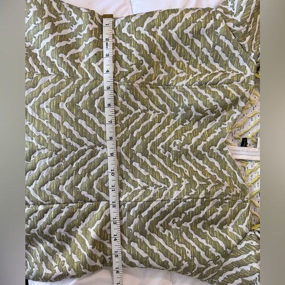 Rotate Birger Christensen Oksana Puff Sleeve Jacquard Mini Dress Metallic Sz 10 - Picture 12 of 13